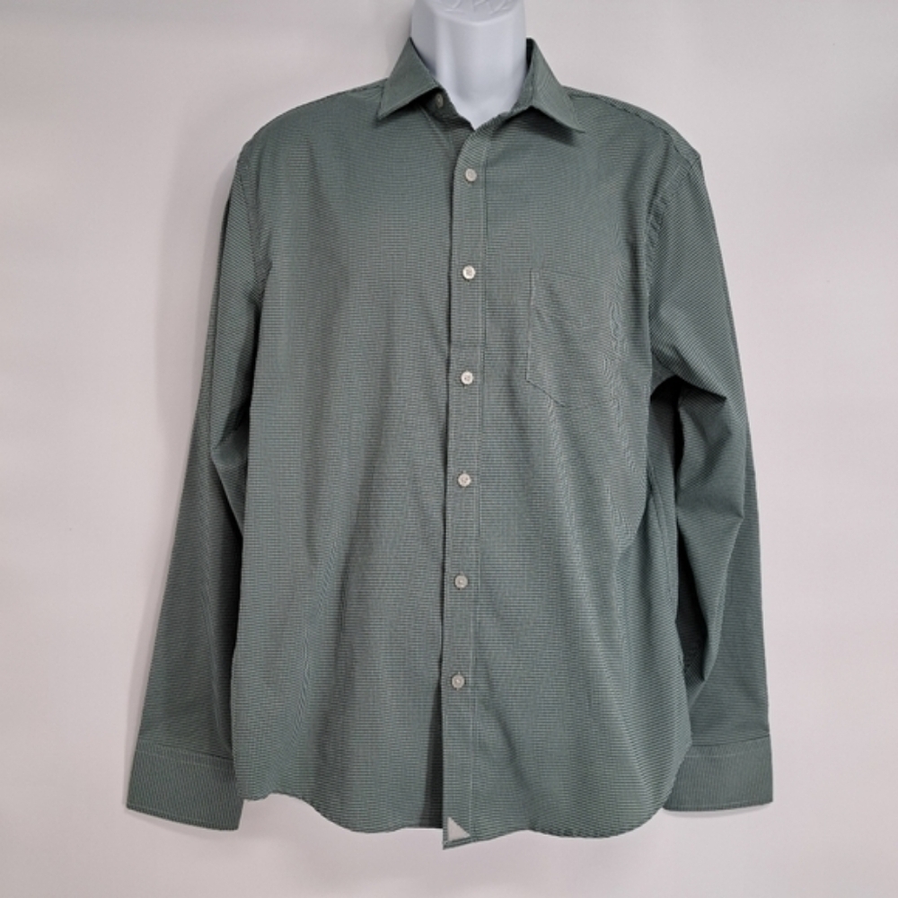 UNTUCKit Ripasso Green Micro check Regular Fit Button Down Shirt